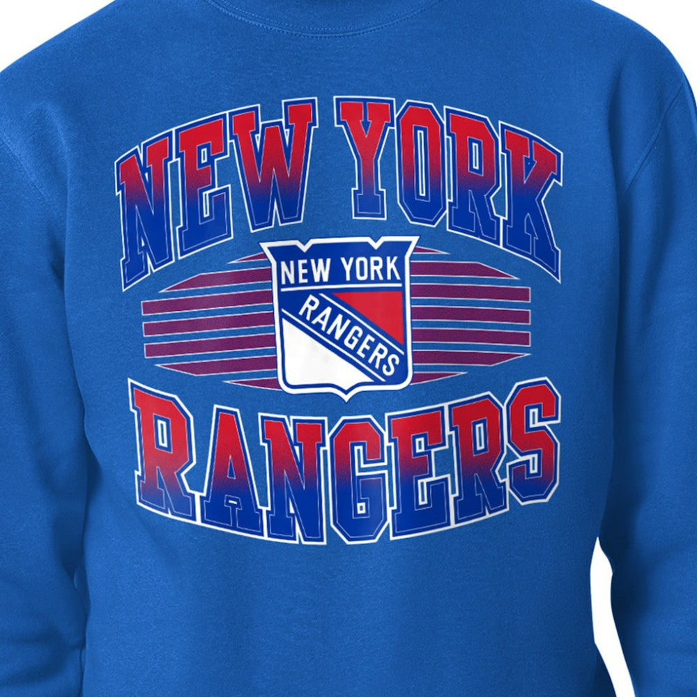 New York Rangers Starter Team Grit Graphic Fleece Pullover Sweatshirt Blue
