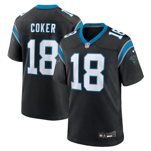 Jalen Coker Carolina Panthers Team Game Jersey - Black | NFL Jerseys