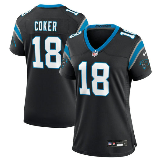 Jalen Coker Carolina Panthers Women's Team Game Jersey - Black | NFL Jerseys