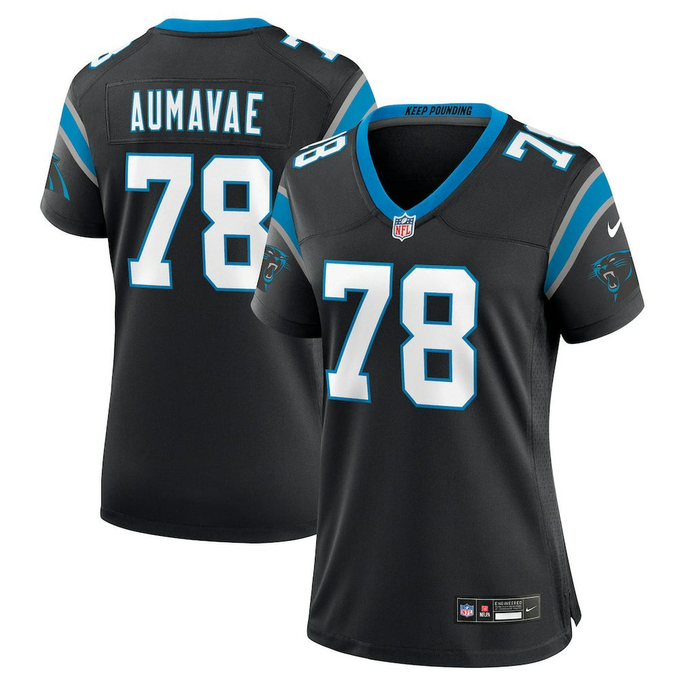 Popo Aumavae Carolina Panthers Women's Team Game Jersey Black - Nike