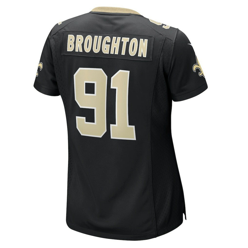 Vernon Broughton New Orleans Saints Women's Team Game Jersey Black - Nike