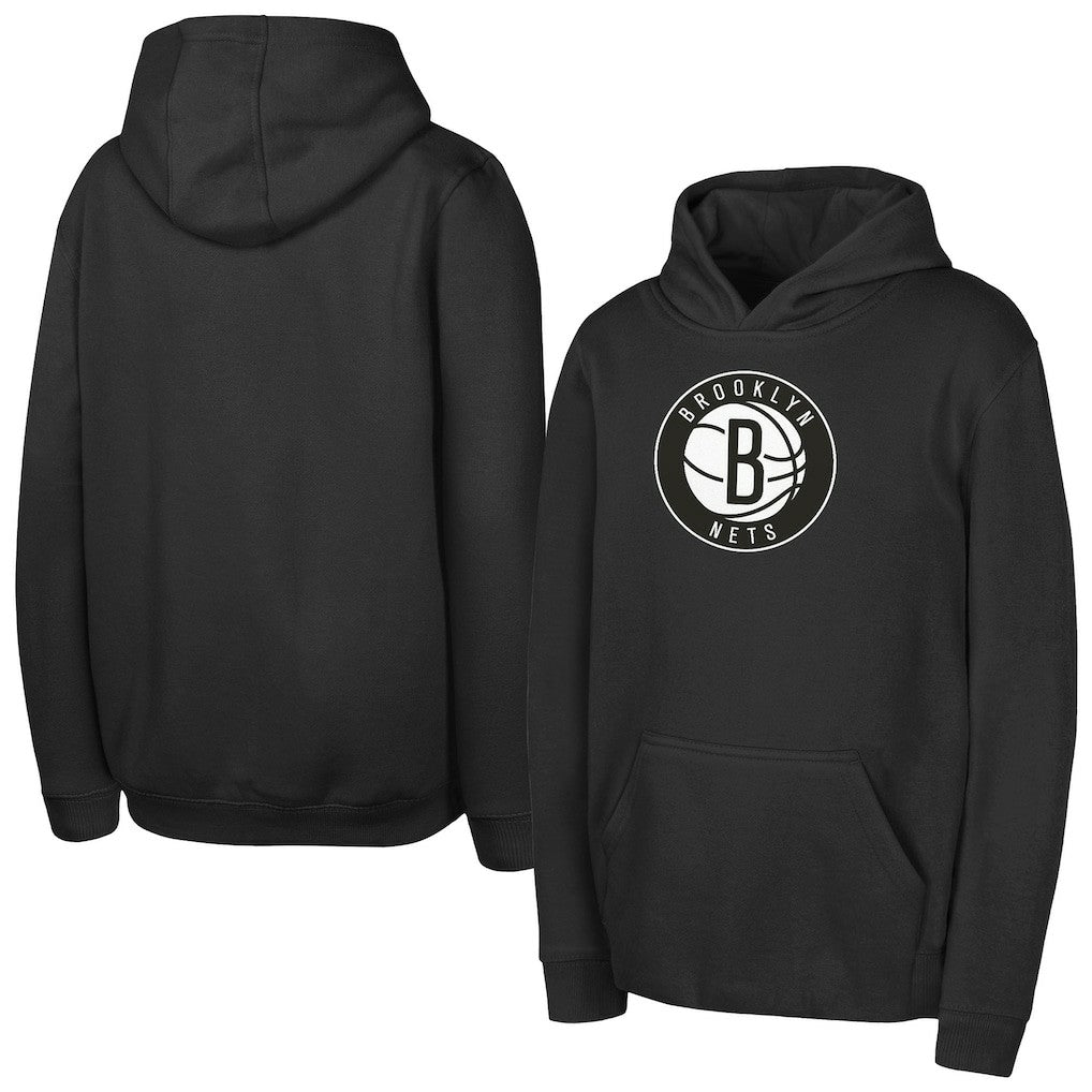 NBA - Brooklyn Nets Outerstuff Youth Logo Fleece Hoodie - Black