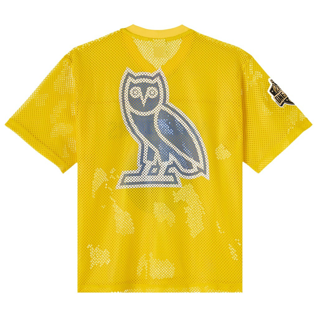 Golden State Warriors OVO x NBA Mesh Football Fashion Jersey sale - Gold online | NBA Jerseys