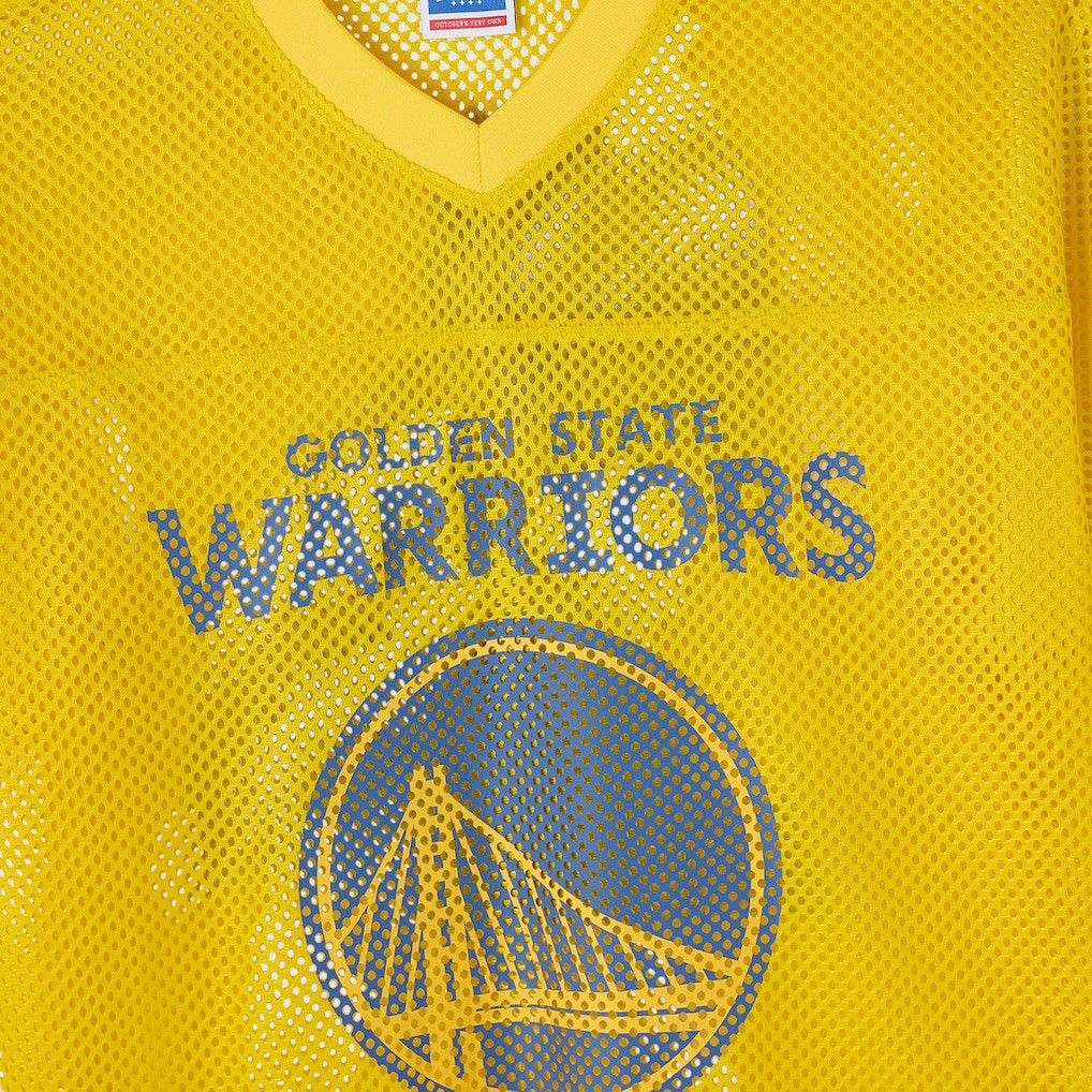 Golden State Warriors OVO x NBA Mesh Football Fashion Jersey sale - Gold online | NBA Jerseys