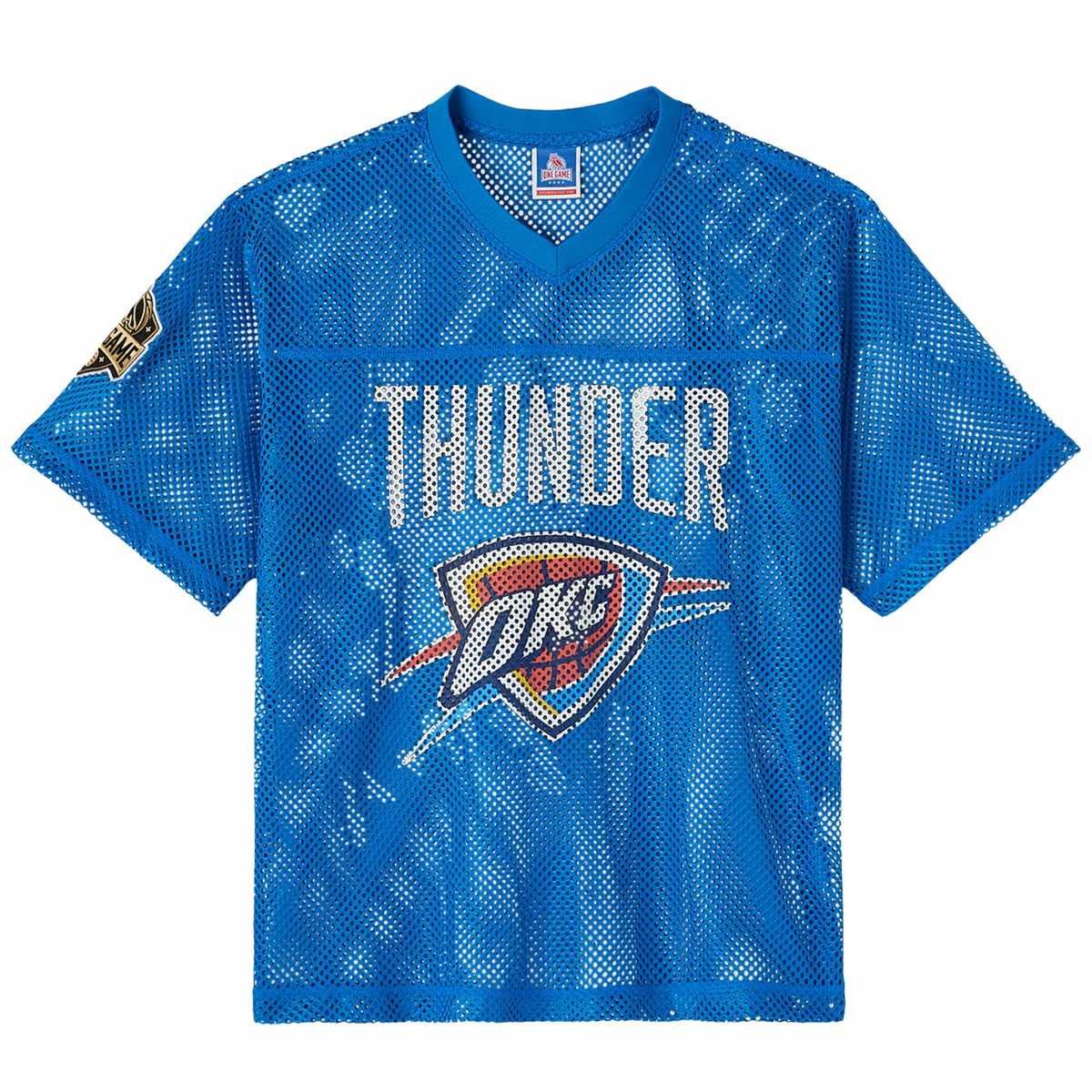 NBA - Oklahoma City Thunder OVO x NBA Mesh Football Fashion Jersey - Blue