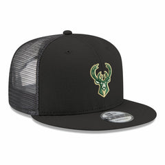 New Era - Milwaukee Bucks Core Logo Meshback 9FIFTY Snapback Hat - Black