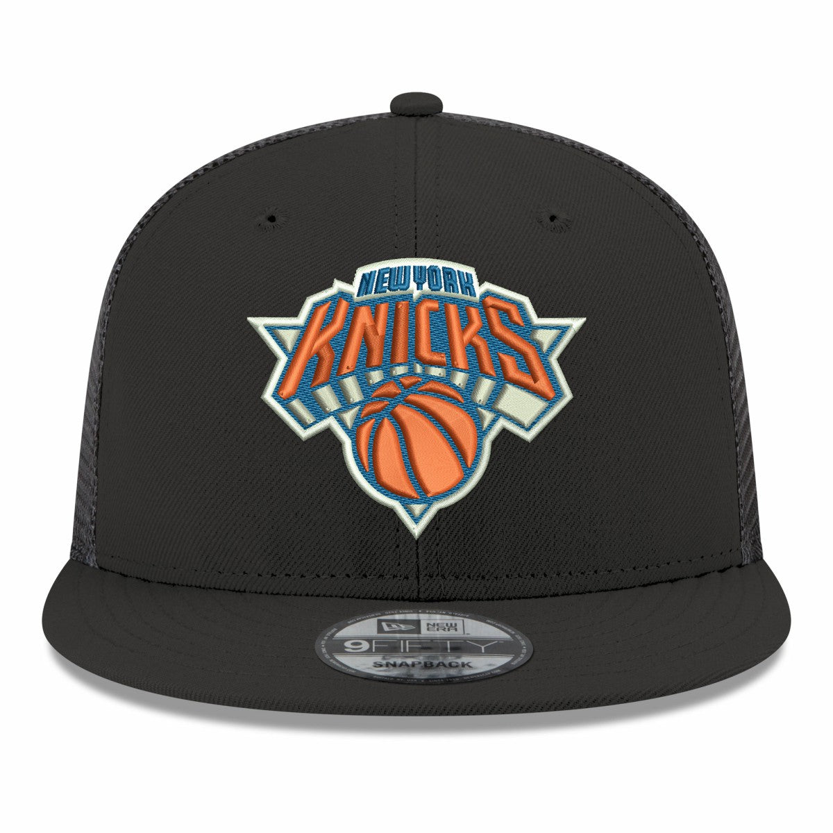 New Era - New York Knicks Core Logo Meshback 9FIFTY Snapback Hat - Black