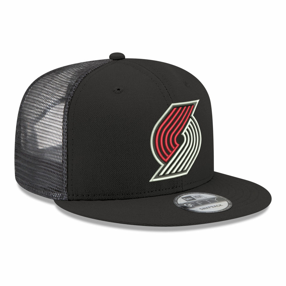 New Era - Portland Trail Blazers Core Logo Meshback 9FIFTY Snapback Hat - Black