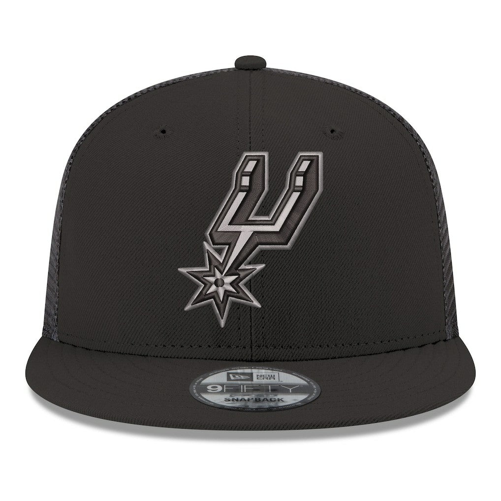 New Era - San Antonio Spurs Core Logo Meshback 9FIFTY Snapback Hat - Black