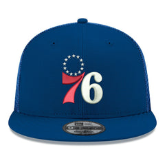 New Era - Philadelphia 76ers Core Logo Meshback 9FIFTY Snapback Hat - Royal