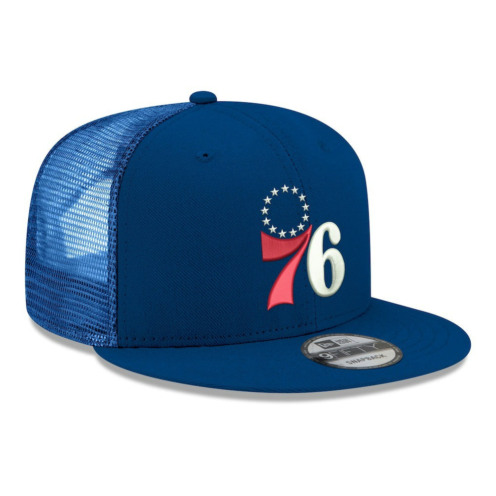 New Era - Philadelphia 76ers Core Logo Meshback 9FIFTY Snapback Hat - Royal