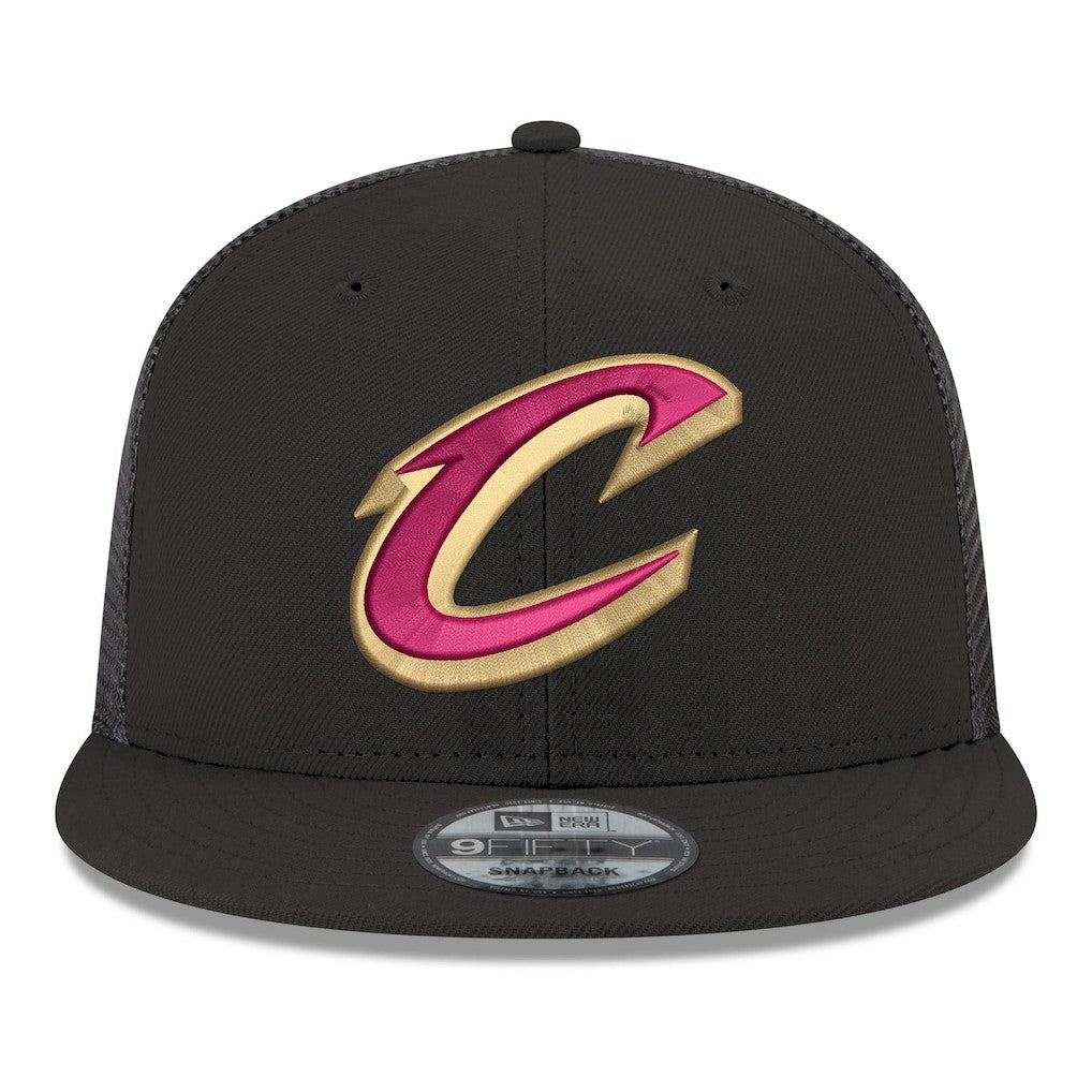 New Era - Cleveland Cavaliers Core Logo Meshback 9FIFTY Snapback Hat - Black