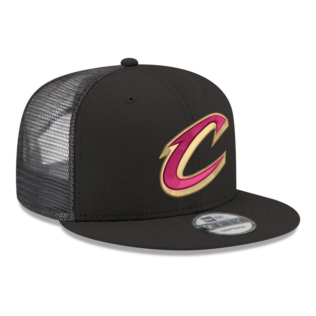 New Era - Cleveland Cavaliers Core Logo Meshback 9FIFTY Snapback Hat - Black