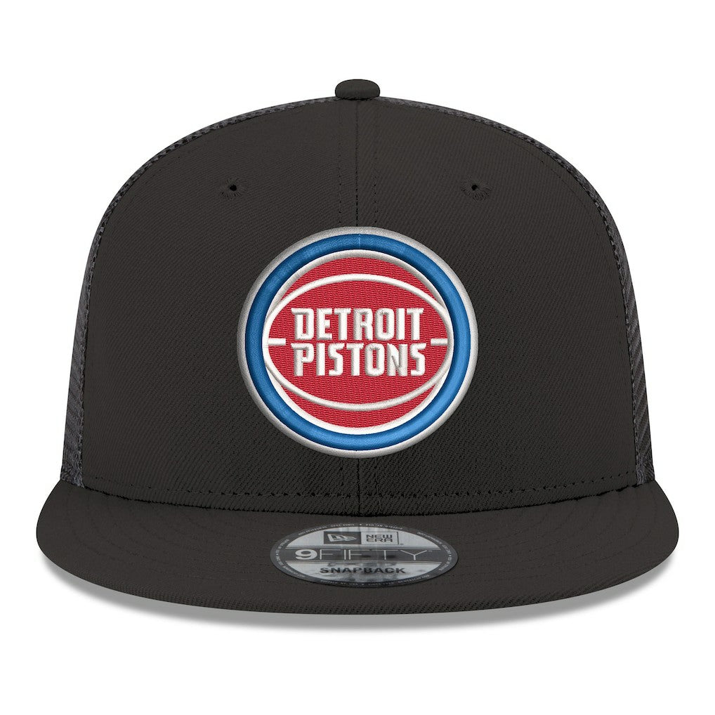 New Era - Detroit Pistons Core Logo Meshback 9FIFTY Snapback Hat - Black