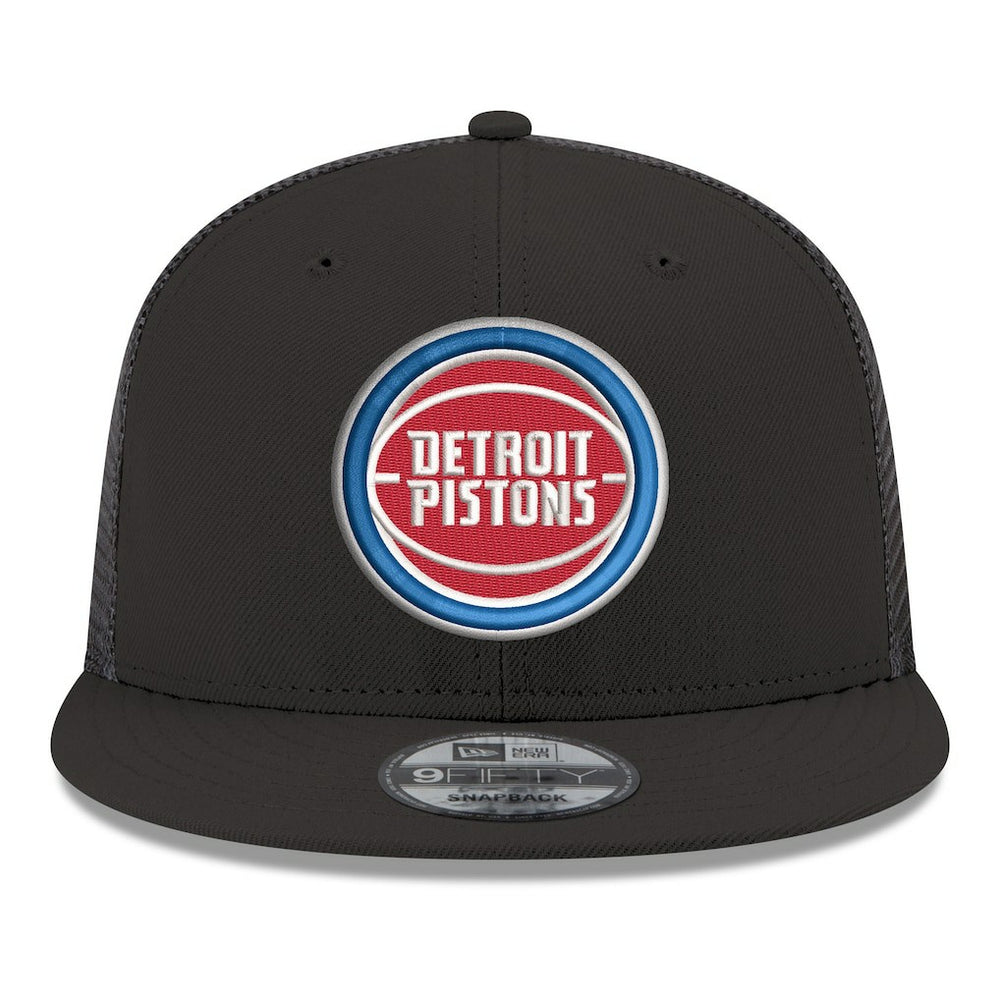 New Era - Detroit Pistons Core Logo Meshback 9FIFTY Snapback Hat - Black