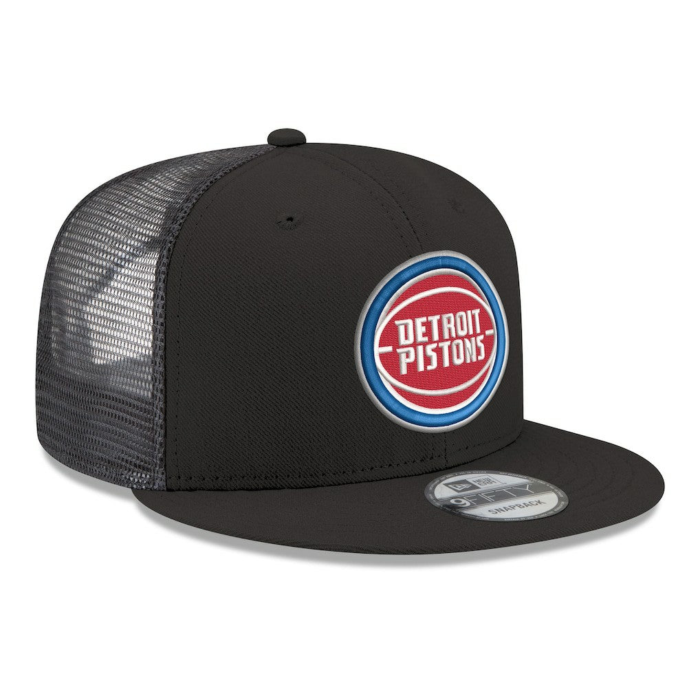 New Era - Detroit Pistons Core Logo Meshback 9FIFTY Snapback Hat - Black