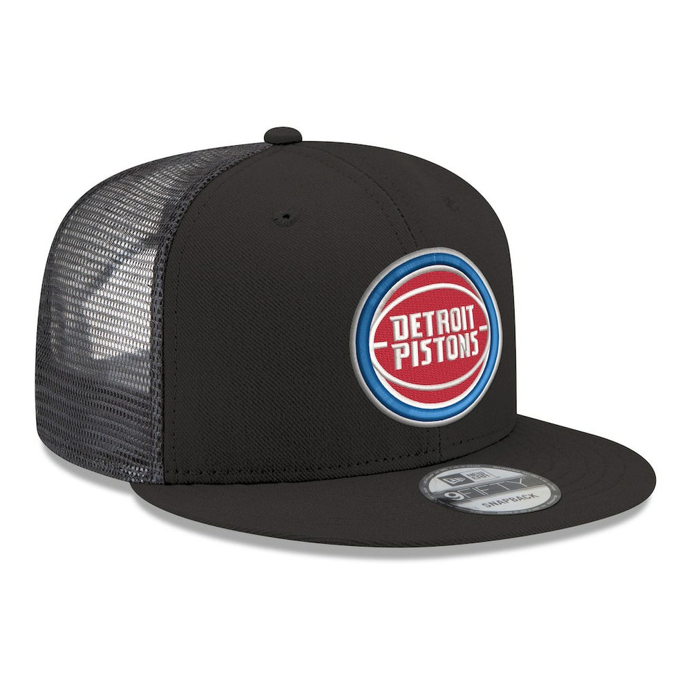 New Era - Detroit Pistons Core Logo Meshback 9FIFTY Snapback Hat - Black