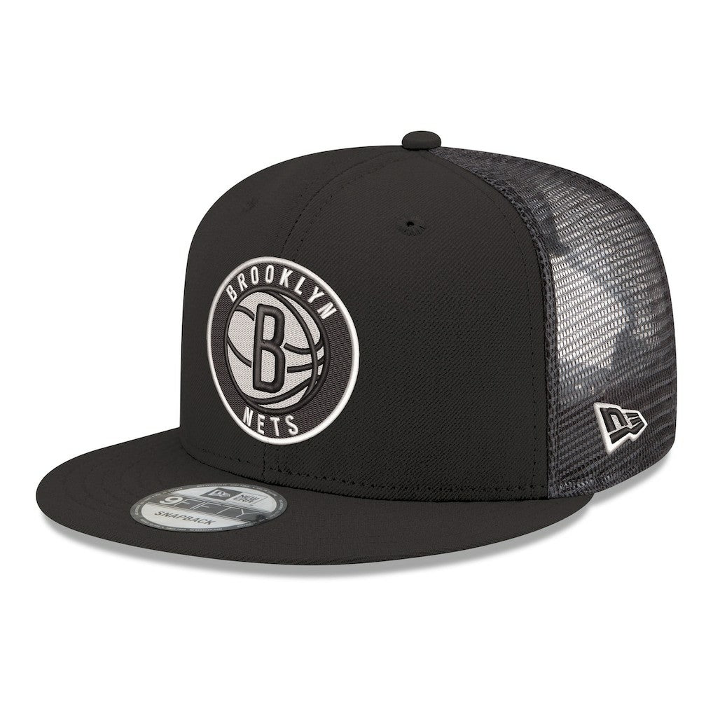 New Era - Brooklyn Nets Core Logo Meshback 9FIFTY Snapback Hat - Black