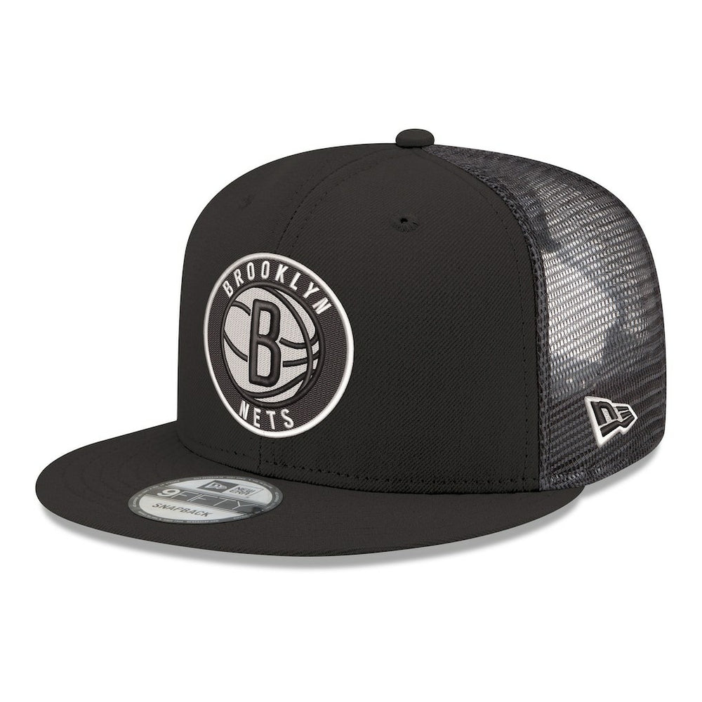 New Era - Brooklyn Nets Core Logo Meshback 9FIFTY Snapback Hat - Black