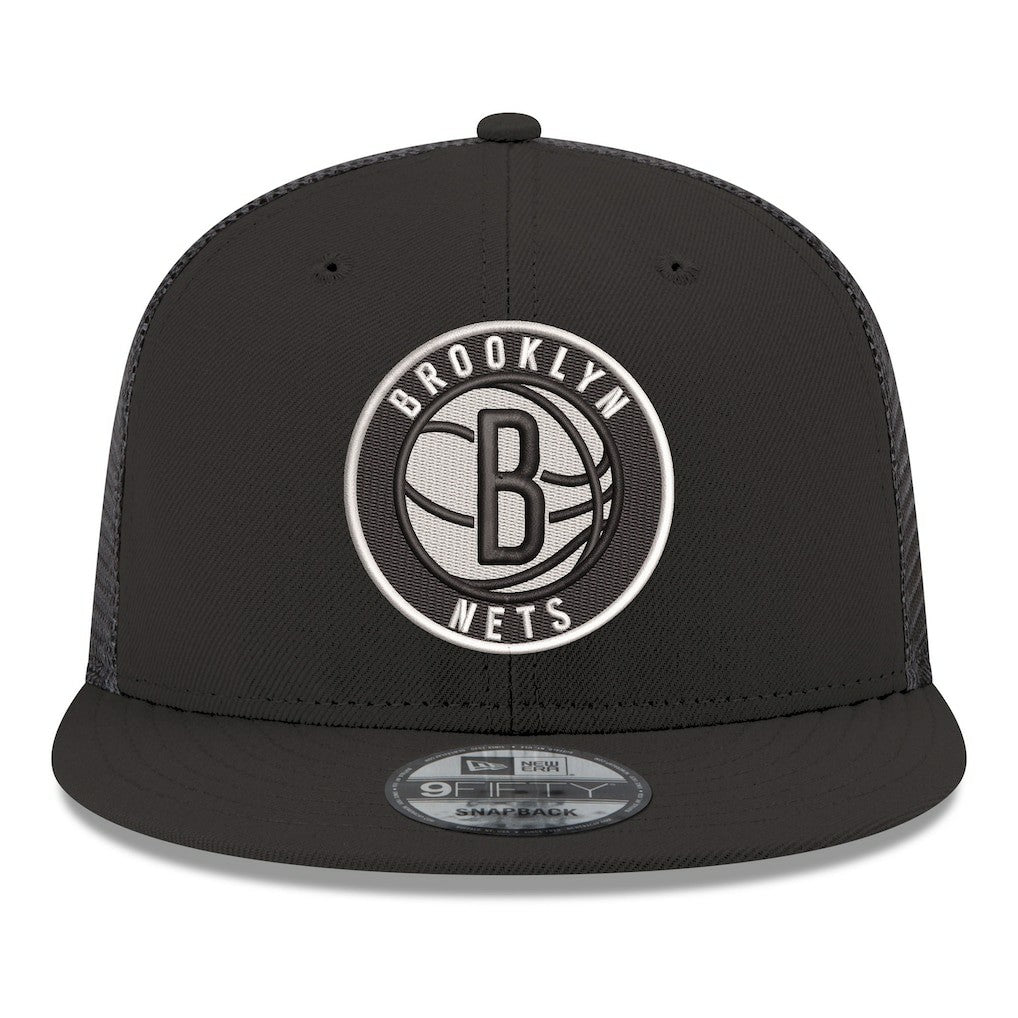 New Era - Brooklyn Nets Core Logo Meshback 9FIFTY Snapback Hat - Black