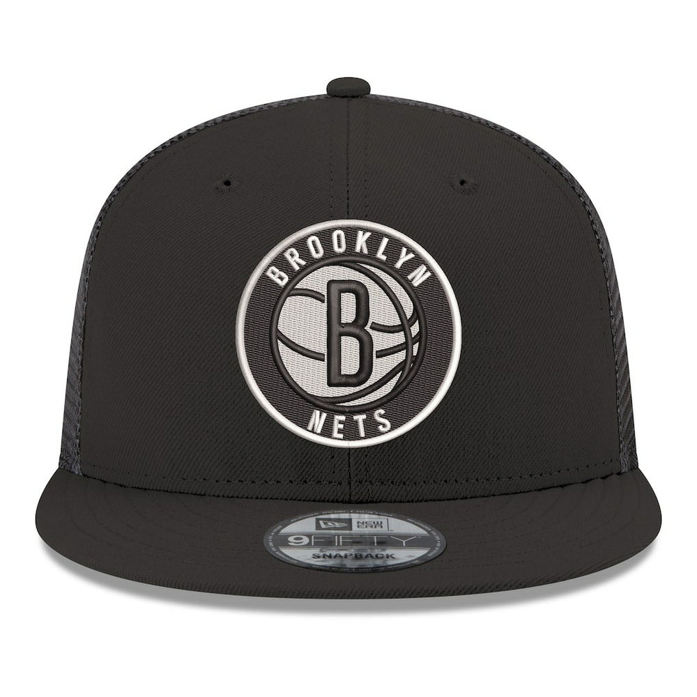 New Era - Brooklyn Nets Core Logo Meshback 9FIFTY Snapback Hat - Black
