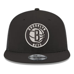 New Era - Brooklyn Nets Core Logo Meshback 9FIFTY Snapback Hat - Black