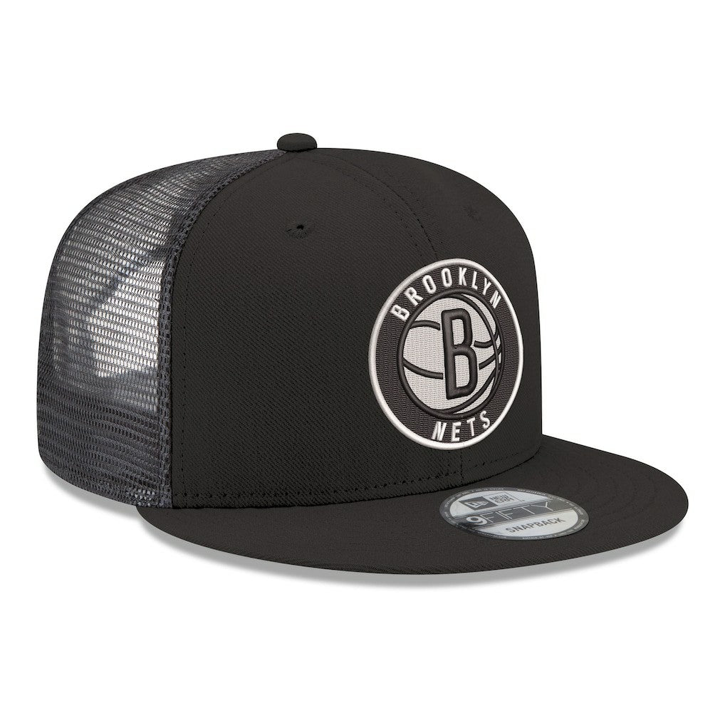 New Era - Brooklyn Nets Core Logo Meshback 9FIFTY Snapback Hat - Black