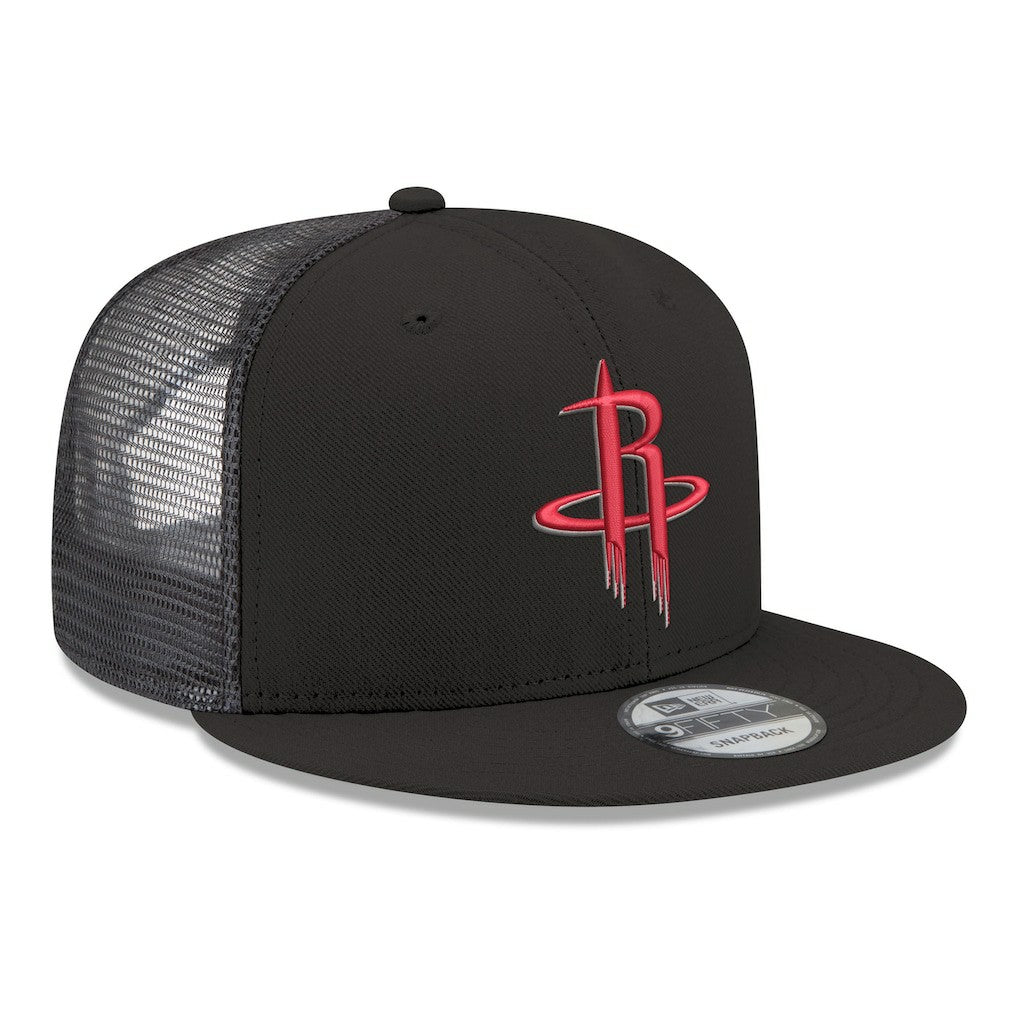 New Era - Houston Rockets Core Logo Meshback 9FIFTY Snapback Hat - Black