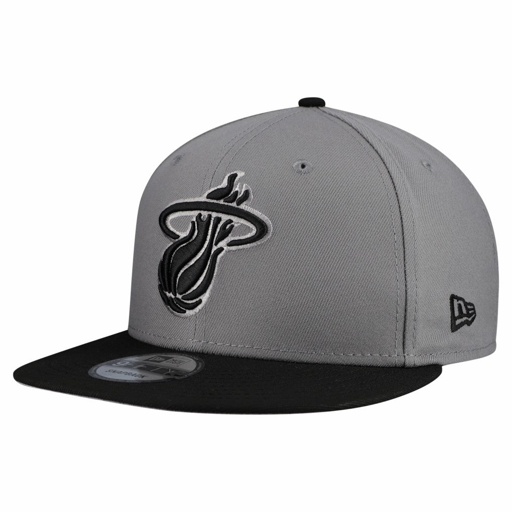 New Era - Miami Heat Core Logo Storm Gray Two-Tone 9FIFTY Snapback Hat - Gray