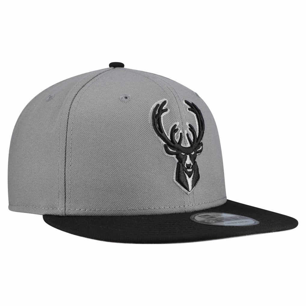 New Era - Milwaukee Bucks Core Logo Storm Gray Two-Tone 9FIFTY Snapback Hat - Gray
