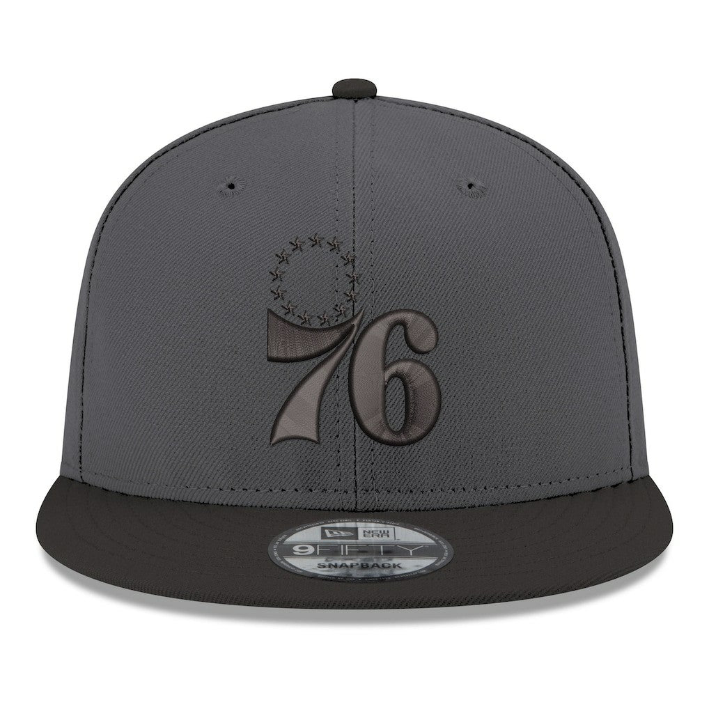 New Era - Philadelphia 76ers Logo 2-Tone 9FIFTY Snapback Hat - Gray/Black