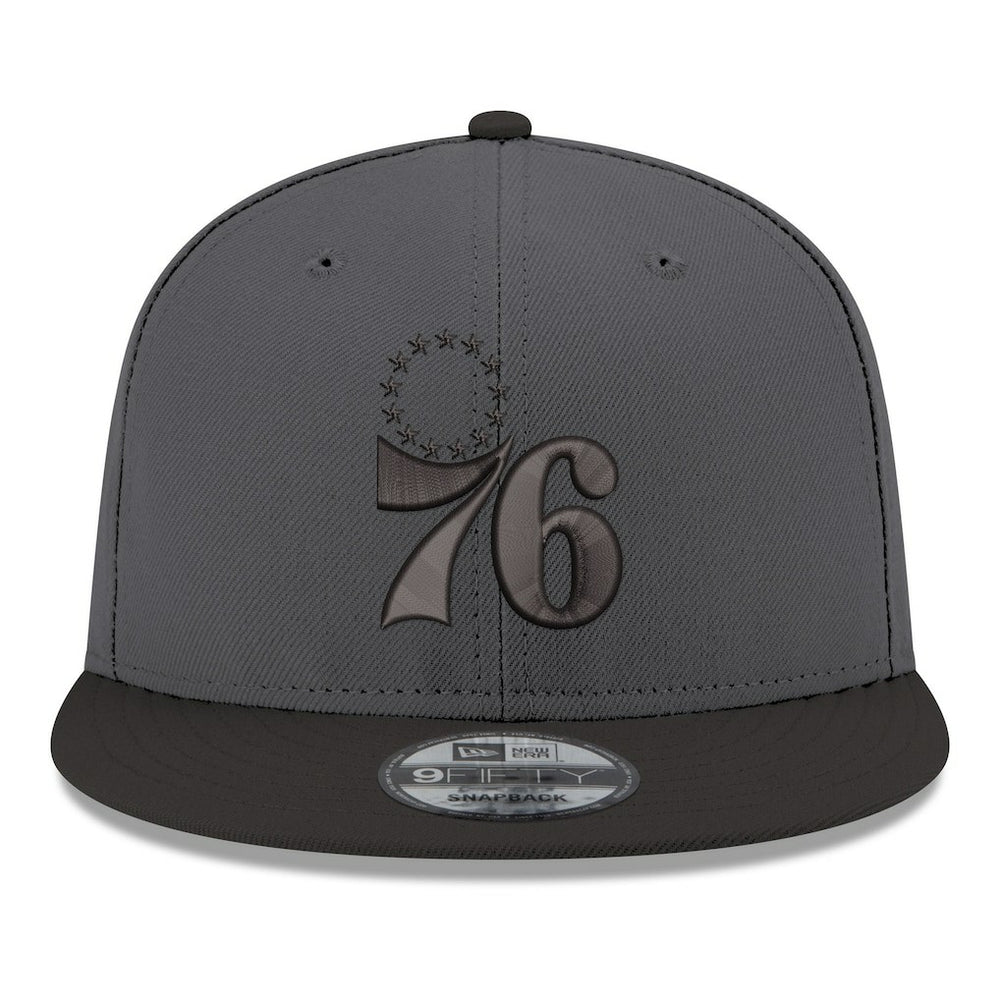 New Era - Philadelphia 76ers Logo 2-Tone 9FIFTY Snapback Hat - Gray/Black