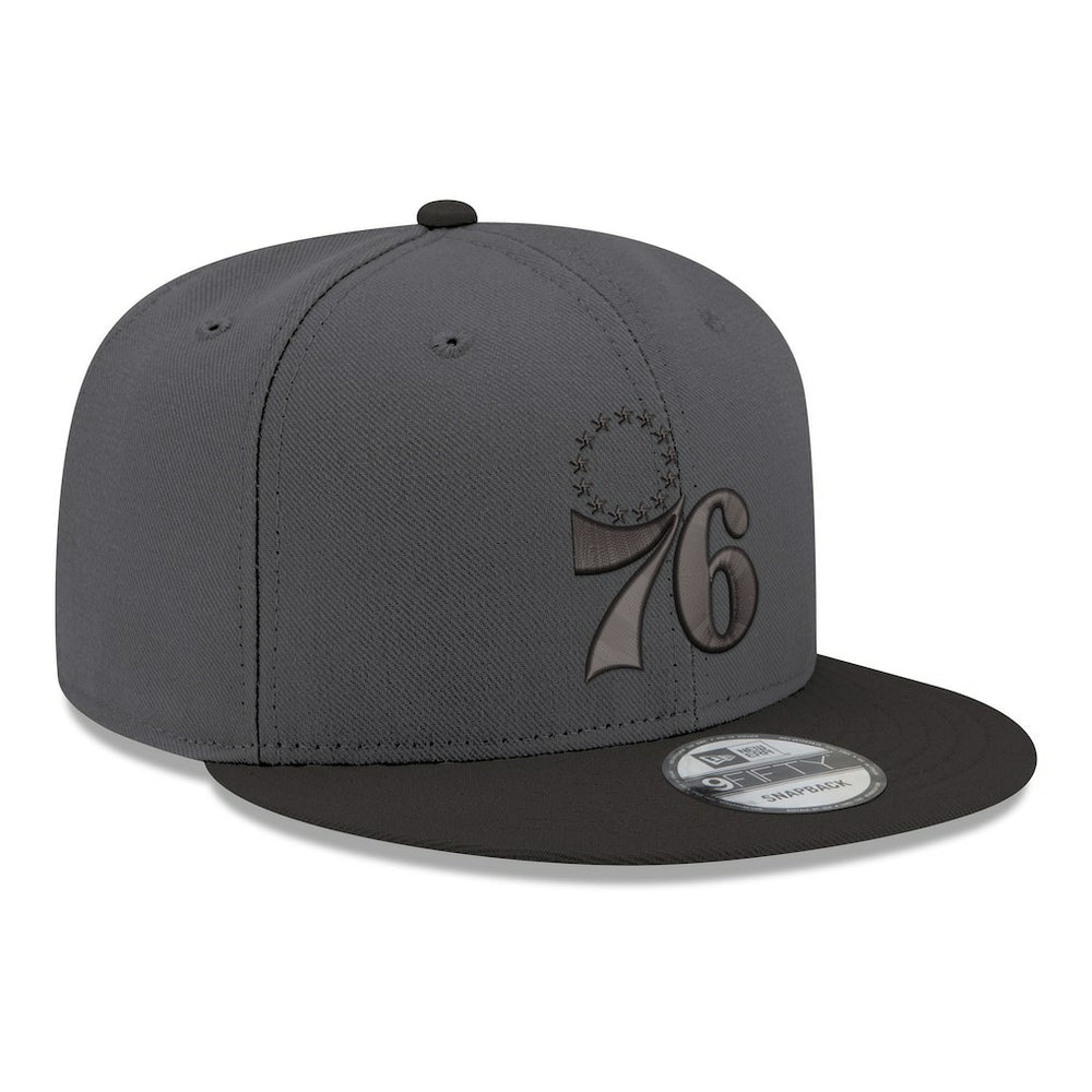 New Era - Philadelphia 76ers Logo 2-Tone 9FIFTY Snapback Hat - Gray/Black