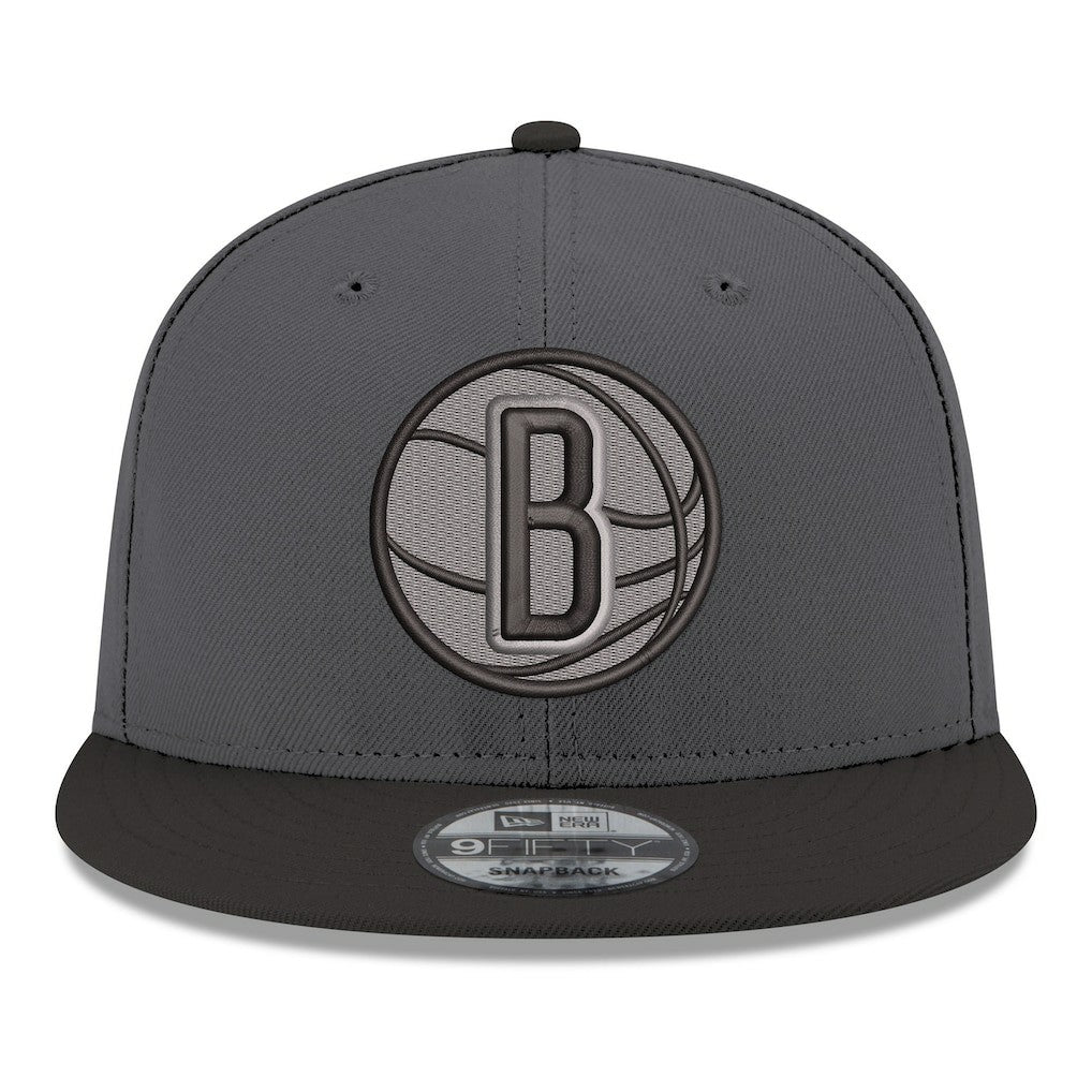 New Era - Brooklyn Nets Logo 2-Tone 9FIFTY Snapback Hat - Gray/Black