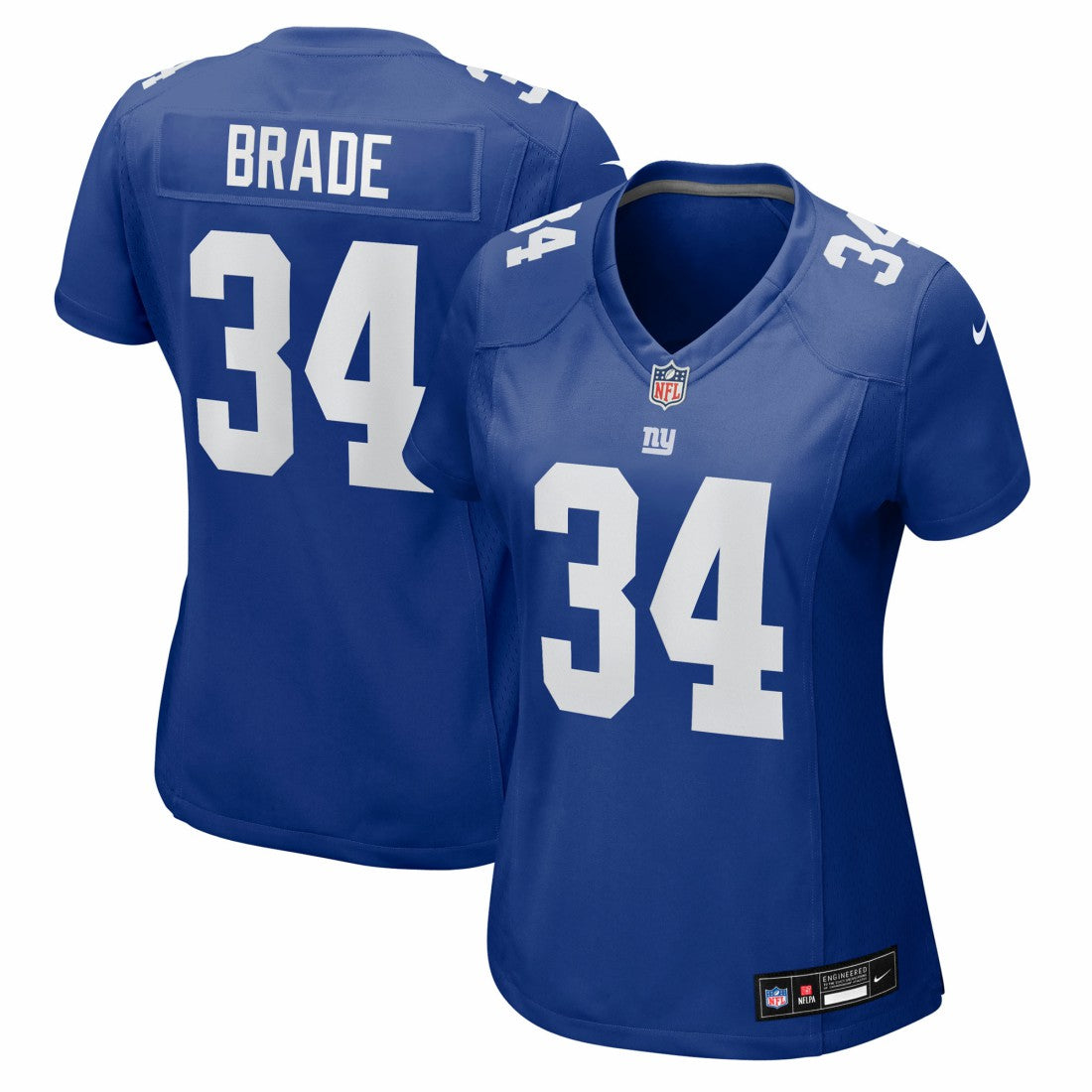 Beau Brade New York Giants Women's Team Game Jersey Royal - Nike