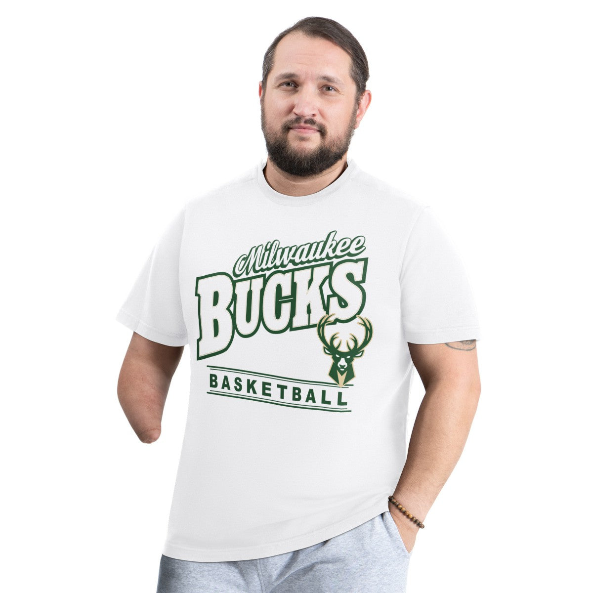 NBA - Milwaukee Bucks G-III Sports by Carl Banks Adaptive Headliner T-Shirt - White