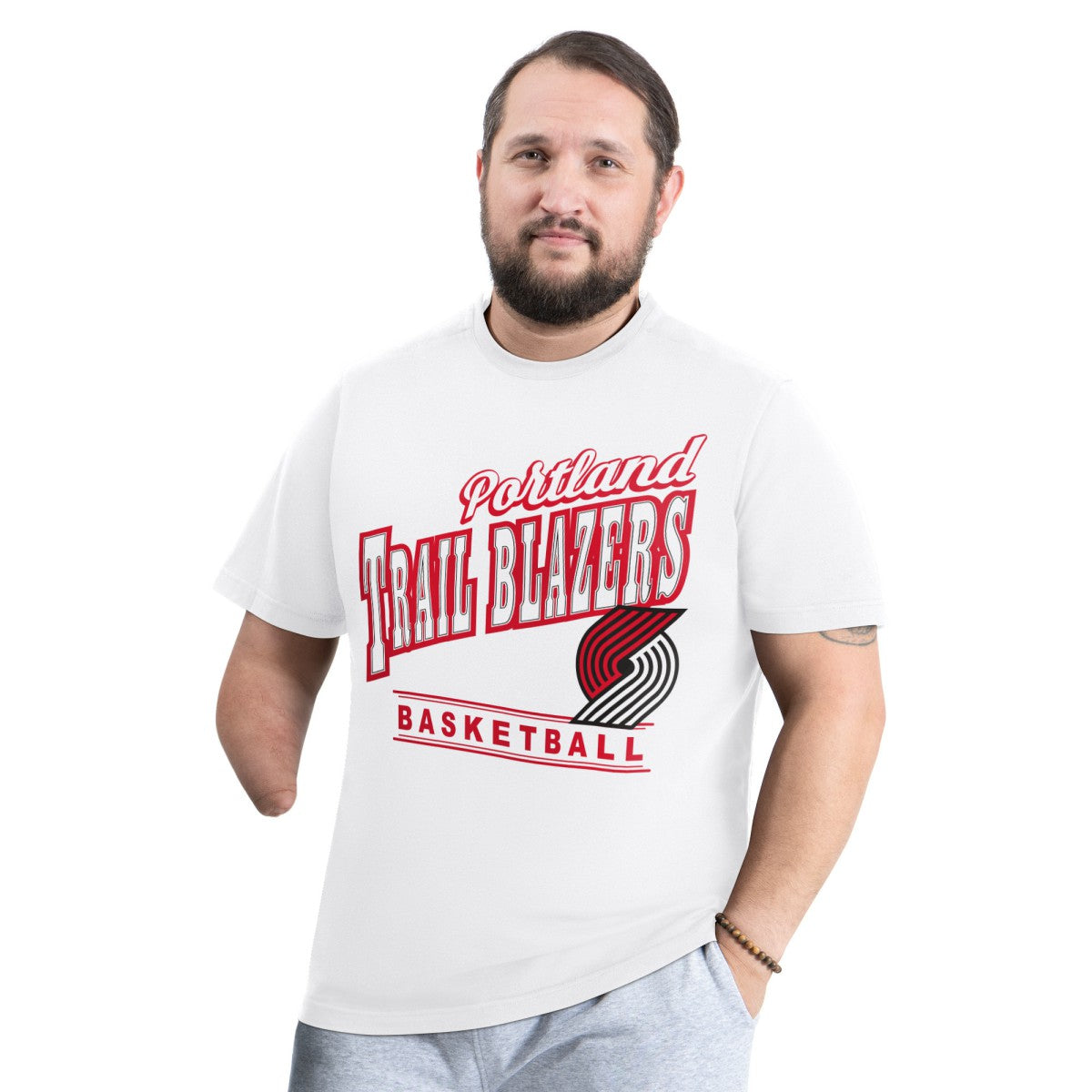 NBA - Portland Trail Blazers G-III Sports by Carl Banks Adaptive Headliner T-Shirt - White