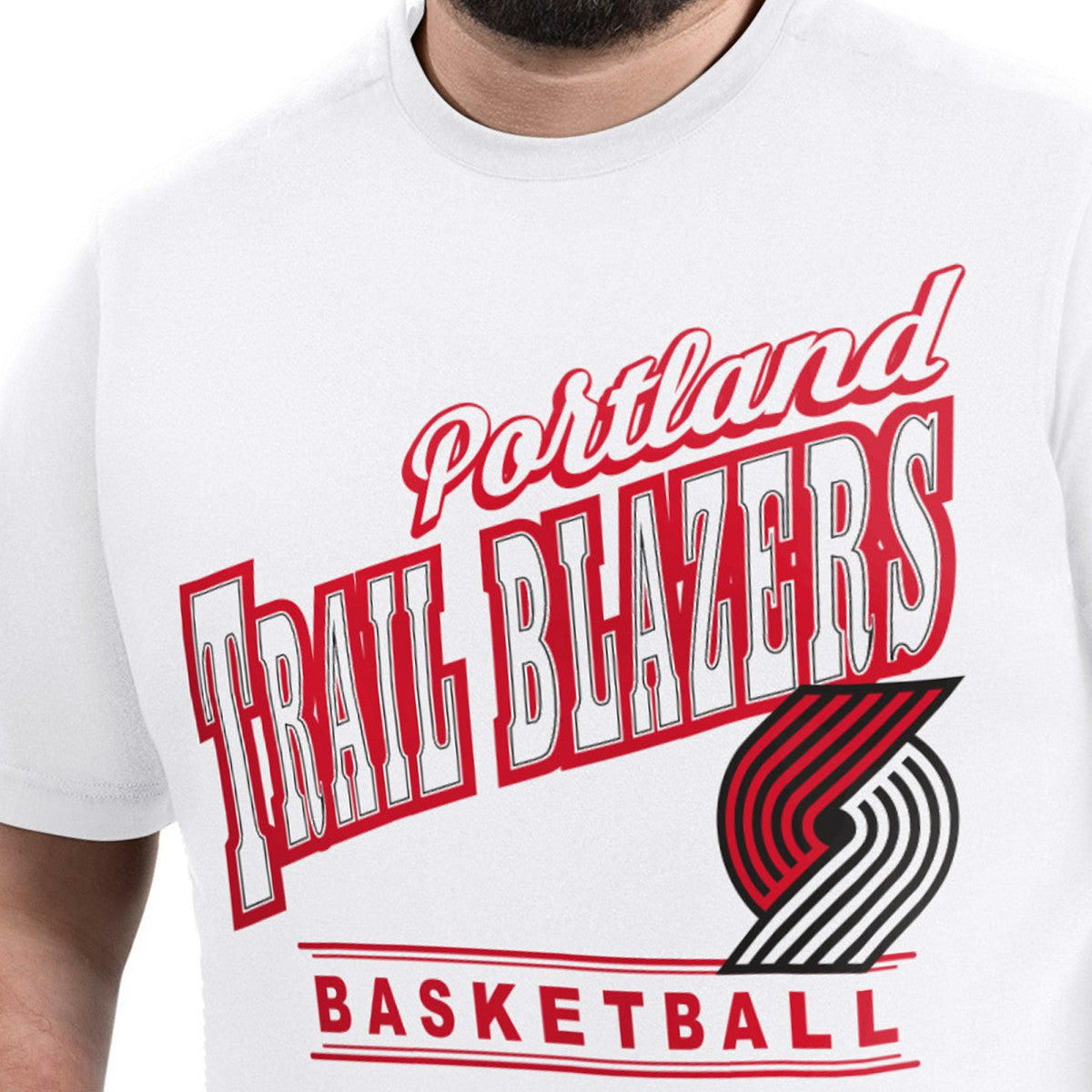 NBA - Portland Trail Blazers G-III Sports by Carl Banks Adaptive Headliner T-Shirt - White
