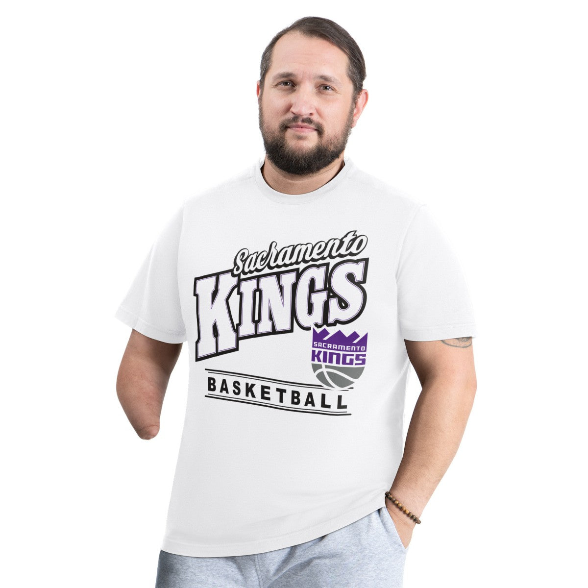 NBA - Sacramento Kings G-III Sports by Carl Banks Adaptive Headliner T-Shirt - White