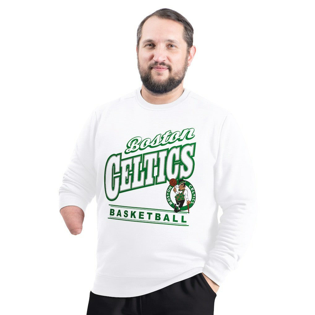 NBA - Boston Celtics G-III Sports by Carl Banks Adaptive Headliner Fleece Crewneck Sweatshirt - White
