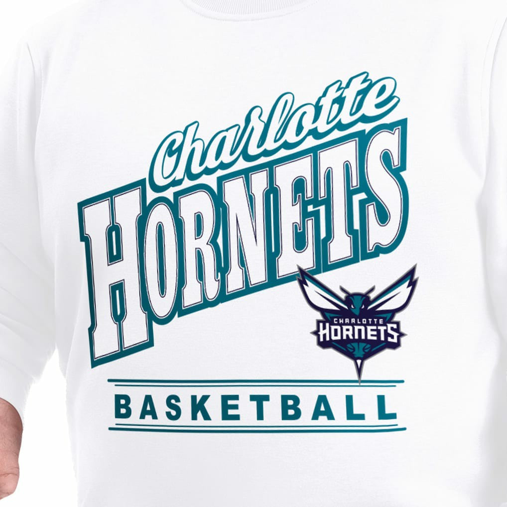 NBA - Charlotte Hornets G-III Sports by Carl Banks Adaptive Headliner Fleece Crewneck Sweatshirt - White
