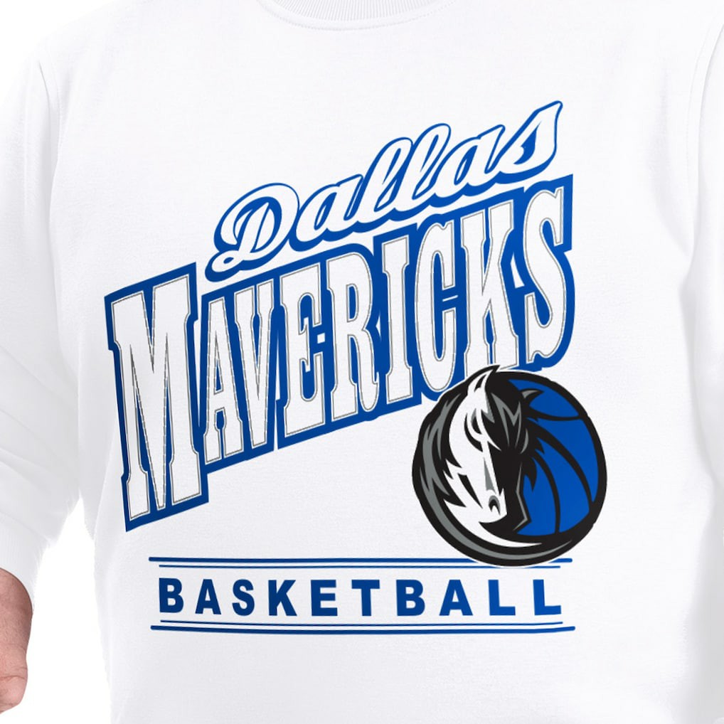 NBA - Dallas Mavericks G-III Sports by Carl Banks Adaptive Headliner Fleece Crewneck Sweatshirt - White