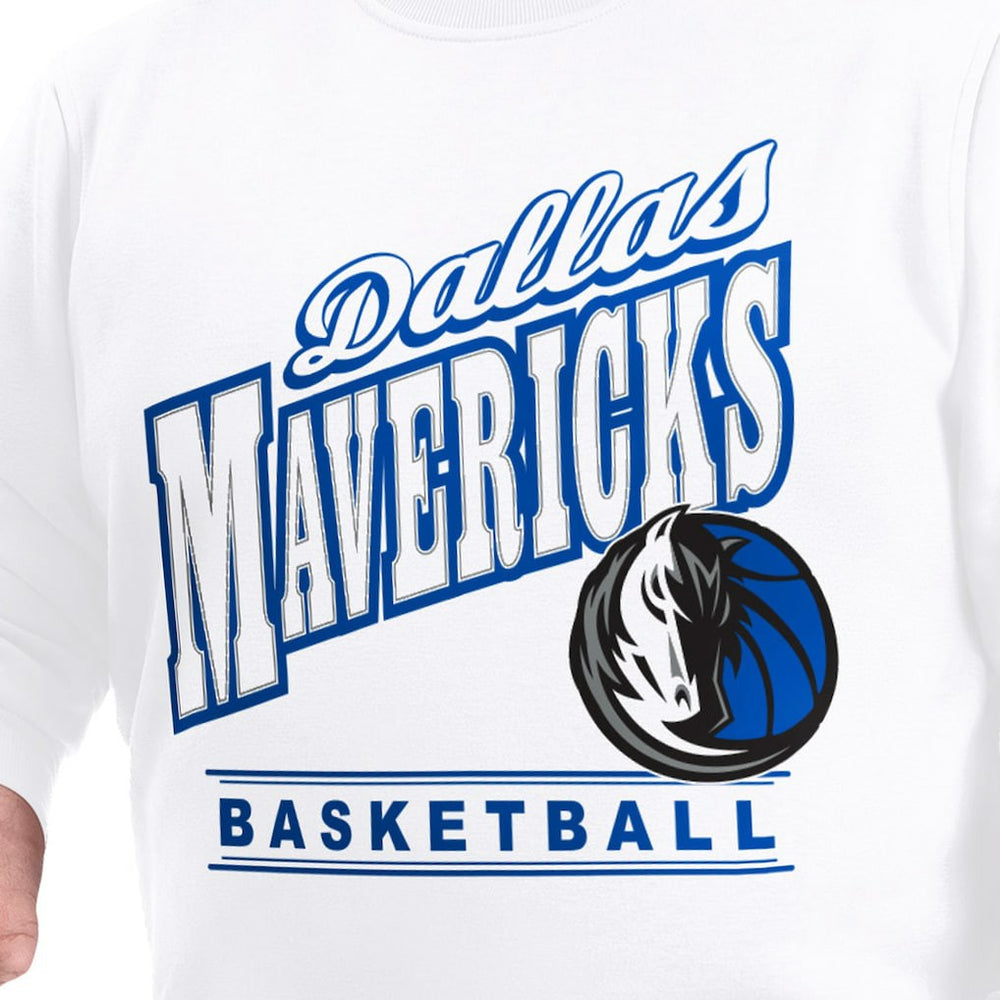 NBA - Dallas Mavericks G-III Sports by Carl Banks Adaptive Headliner Fleece Crewneck Sweatshirt - White