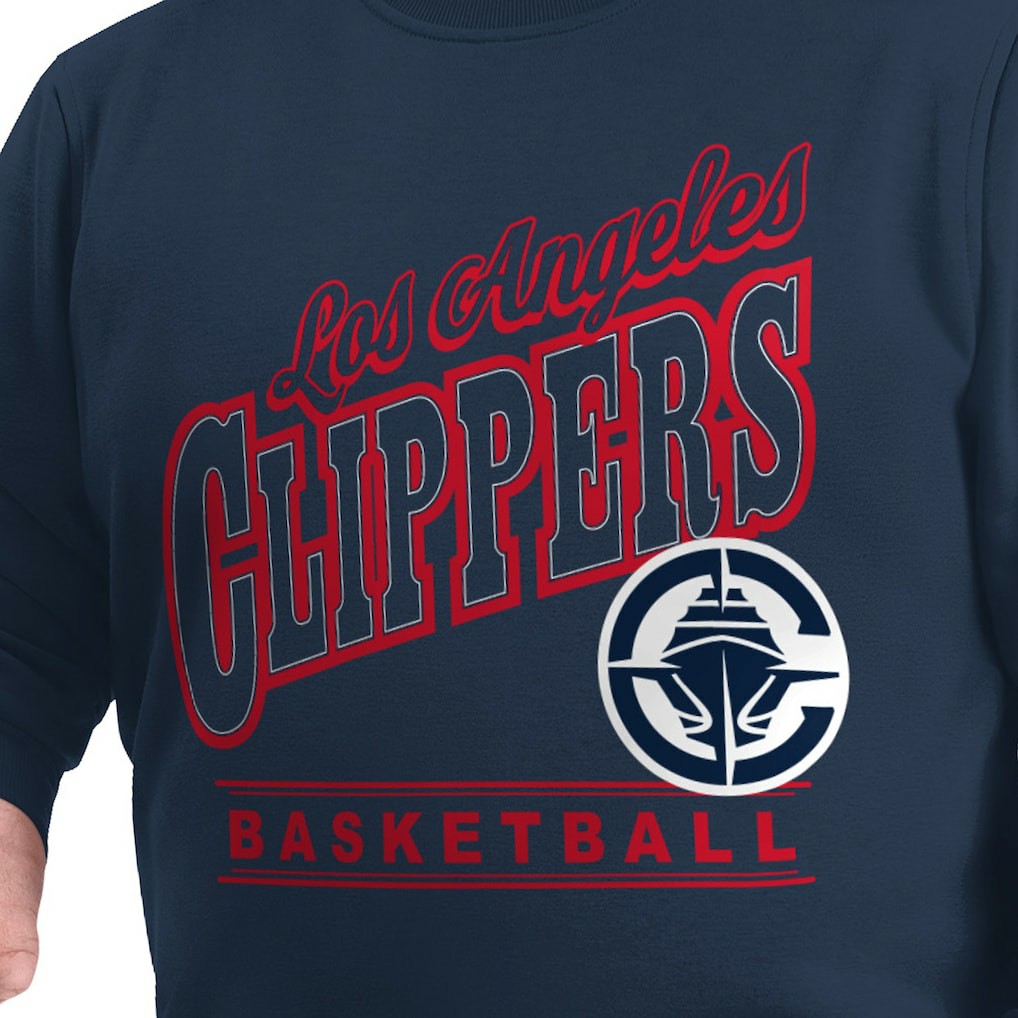NBA - LA Clippers G-III Sports by Carl Banks Adaptive Headliner Fleece Crewneck Sweatshirt - Navy