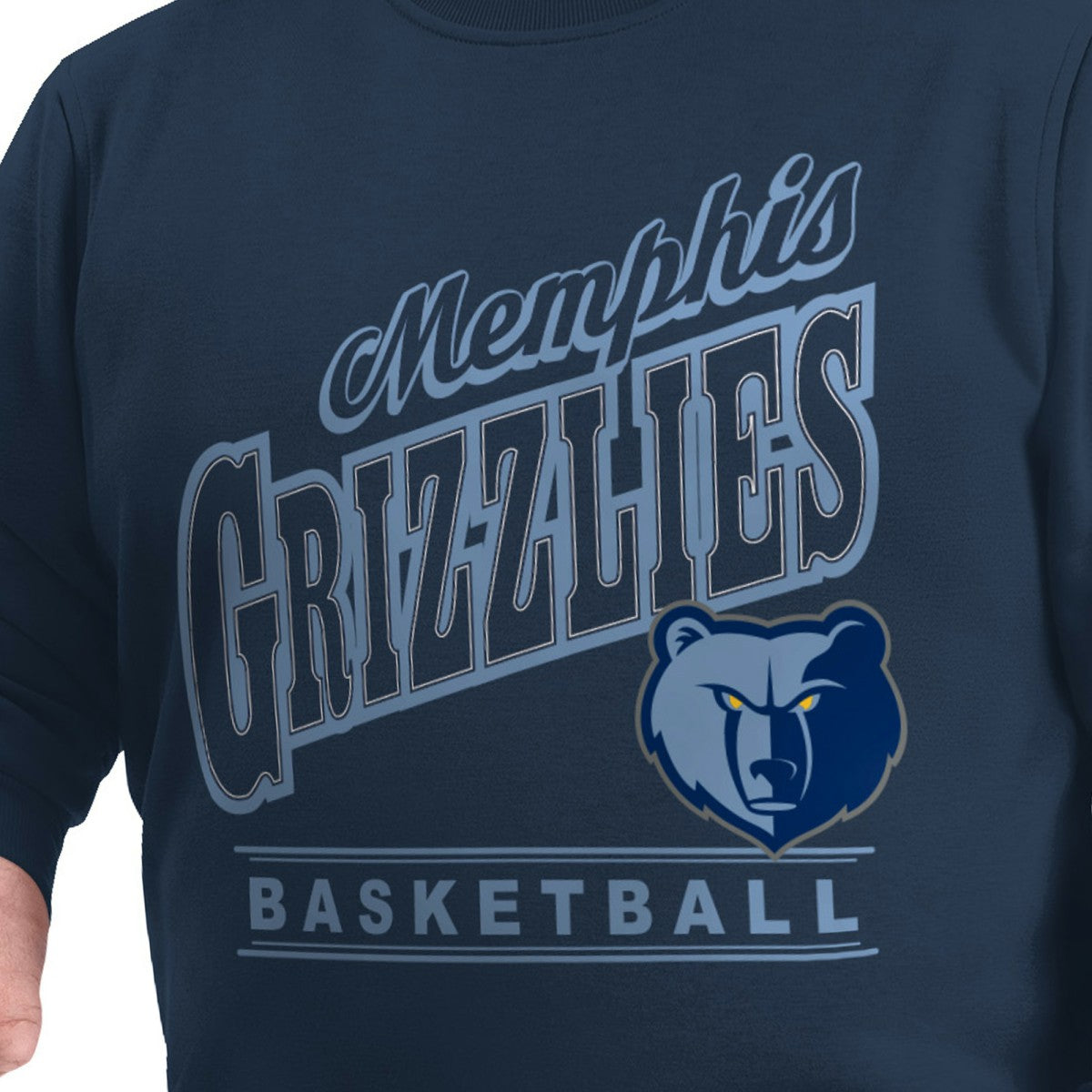 NBA - Memphis Grizzlies G-III Sports by Carl Banks Adaptive Headliner Fleece Crewneck Sweatshirt - Navy