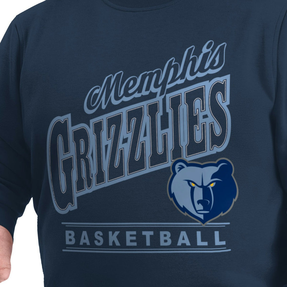 NBA - Memphis Grizzlies G-III Sports by Carl Banks Adaptive Headliner Fleece Crewneck Sweatshirt - Navy