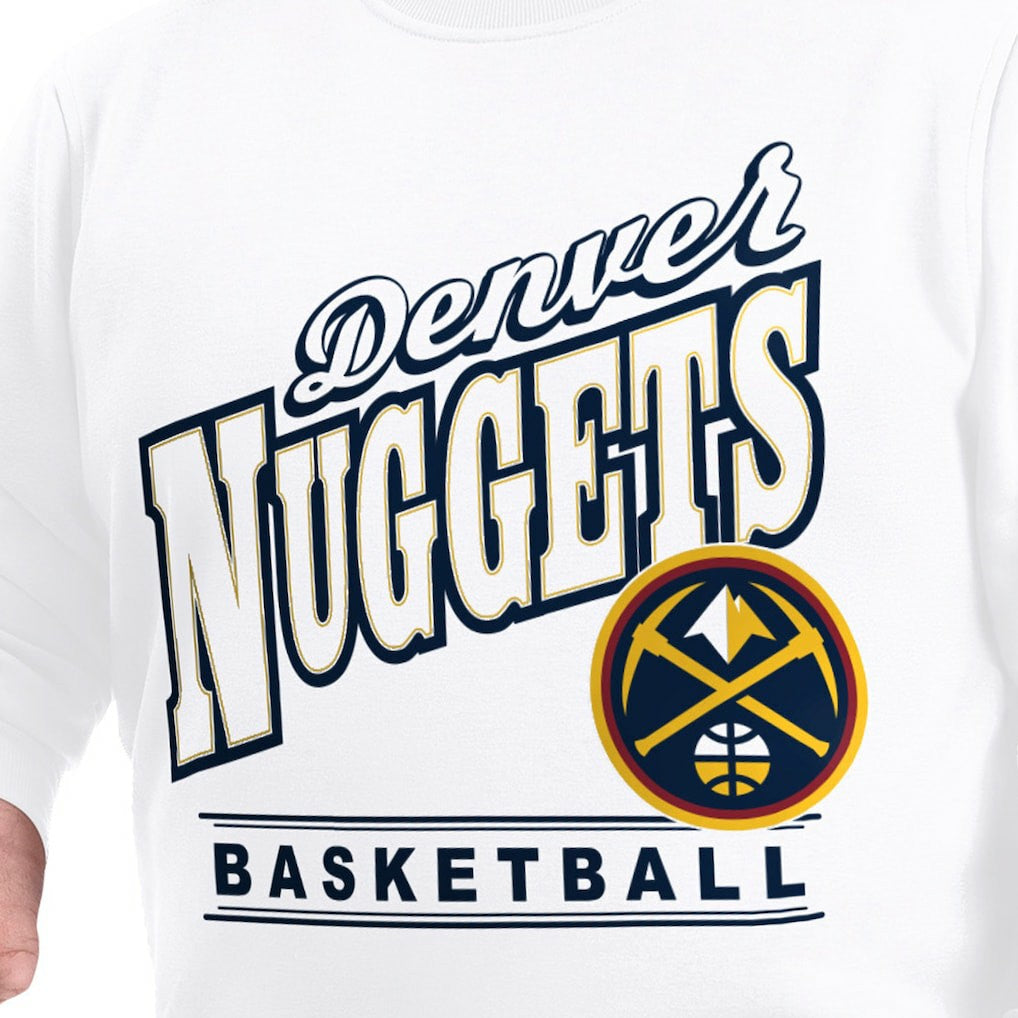 NBA - Denver Nuggets G-III Sports by Carl Banks Adaptive Headliner Fleece Crewneck Sweatshirt - White