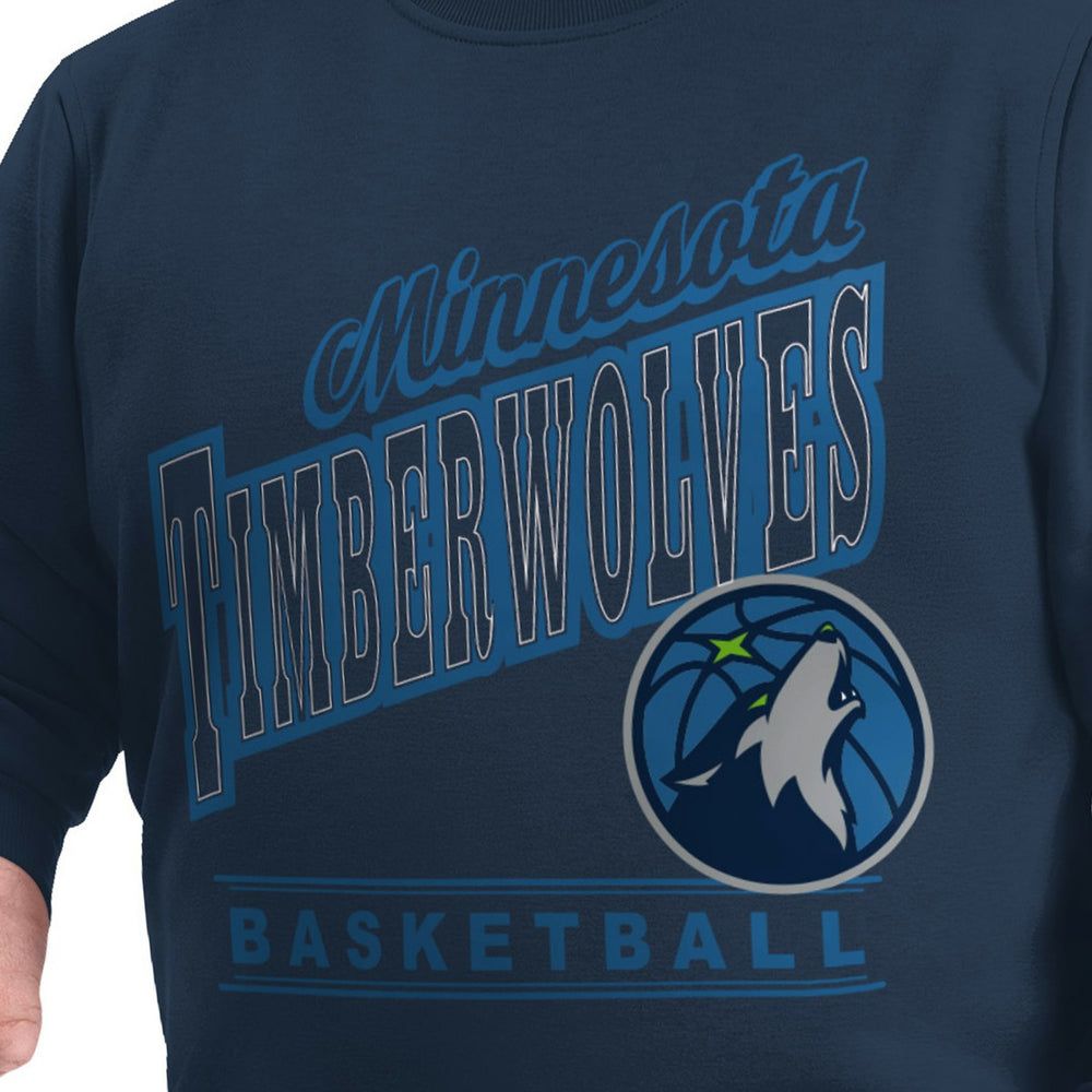 NBA - Minnesota Timberwolves G-III Sports by Carl Banks Adaptive Headliner Fleece Crewneck Sweatshirt - Navy