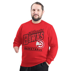NBA - Atlanta Hawks G-III Sports by Carl Banks Adaptive Headliner Fleece Crewneck Sweatshirt - Red