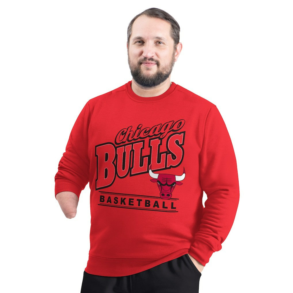 NBA - Chicago Bulls G-III Sports by Carl Banks Adaptive Headliner Fleece Crewneck Sweatshirt - Red